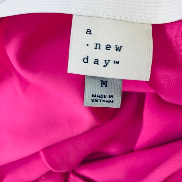 A New Day Women's Size M Pink Pull on Elastic Waist Maxi Skirt Side Slit - Picture 3 of 7